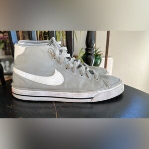 Nike Gray and White High-Top Sneakers